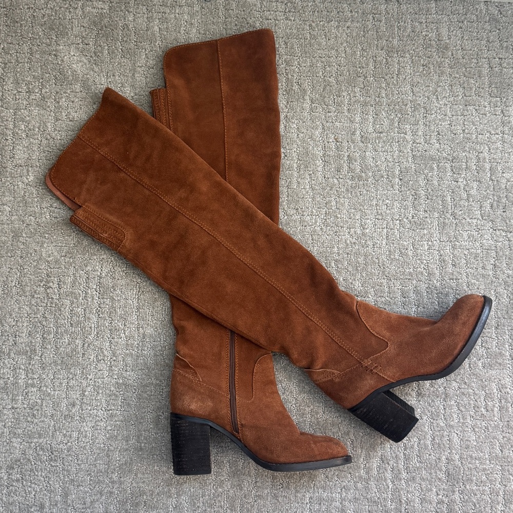 Jeffrey Campbell Brown Suede Knee-High Boots